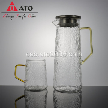 Bag-ong Borosilicate Glass Water Jug nga adunay stainless